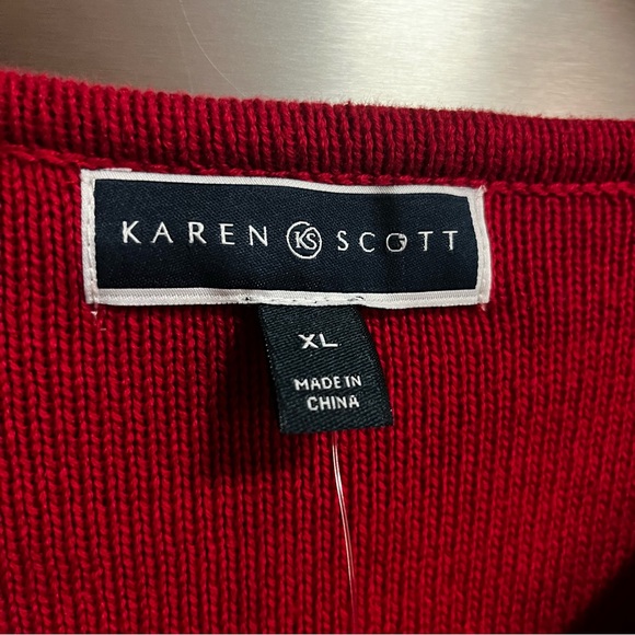 NWT 🎄 Karen Scott Women's Red Sweater Long Sleeve XL - Picture 5 of 14